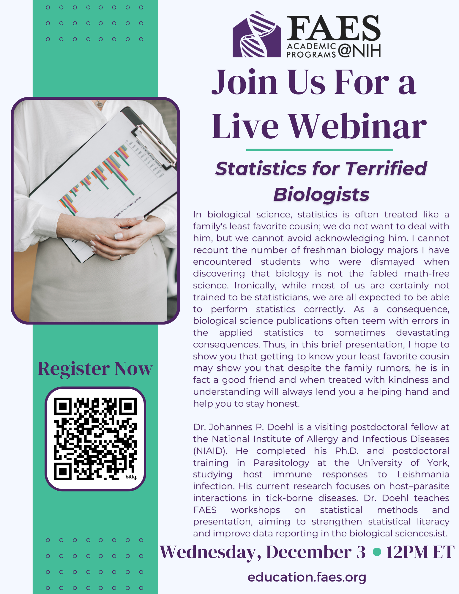 FAES Educational Webinar Series: Statistics for Terrified Biologists