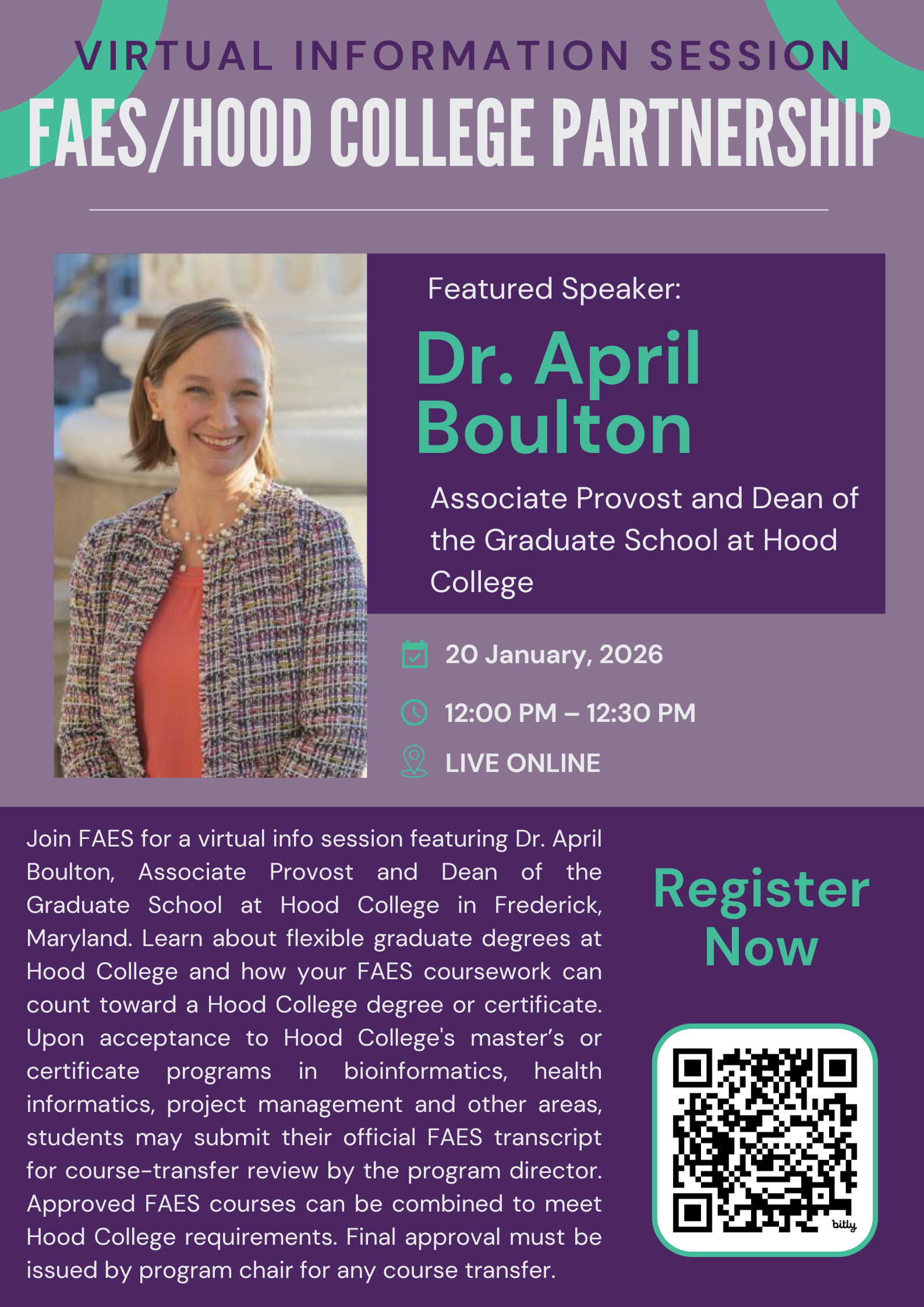 FAES Information Session: Translate Your FAES Coursework into a Hood College Graduate Degree