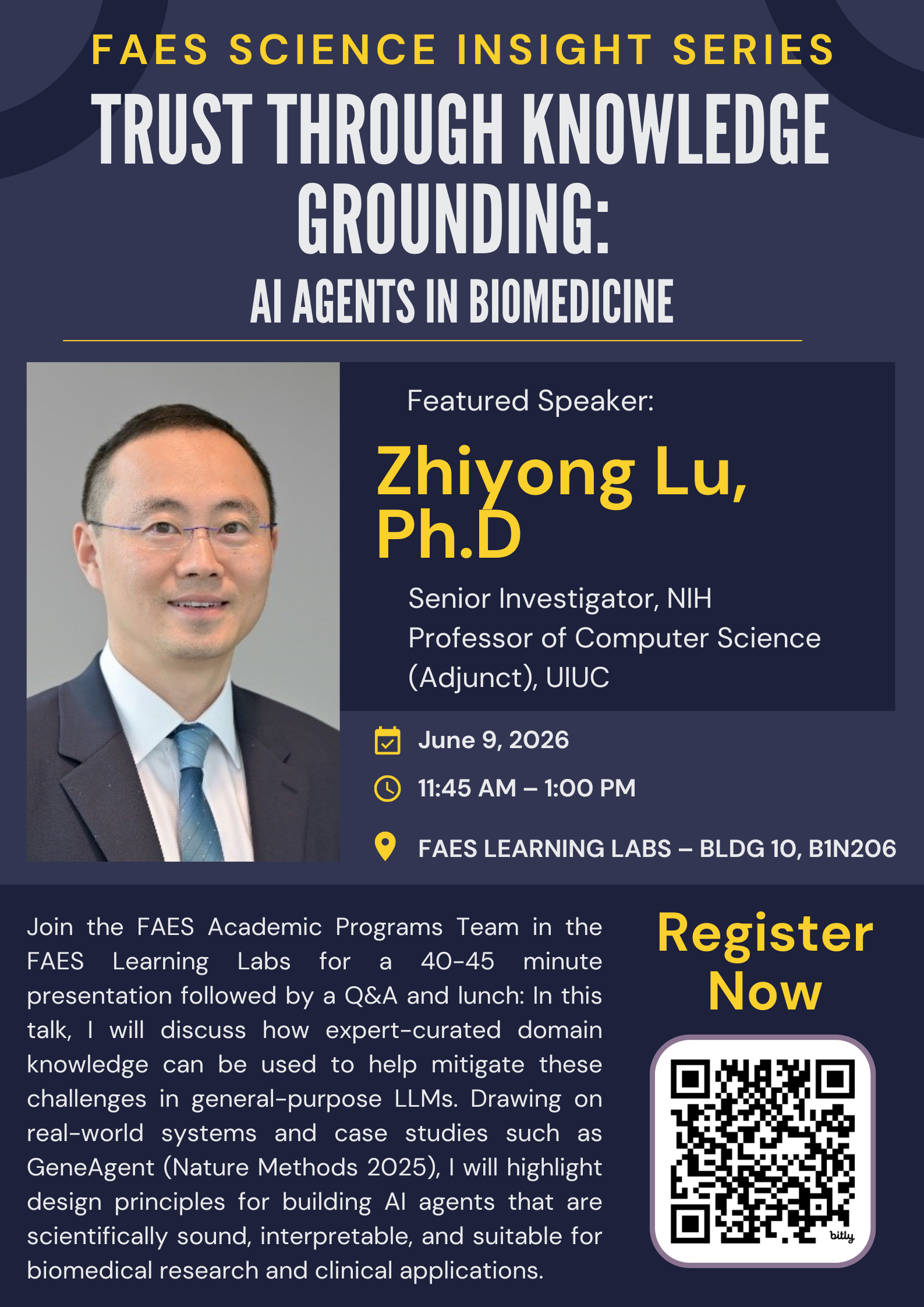 FAES Science Insight Series: Trust Through Knowledge Grounding: AI Agents in Biomedicine